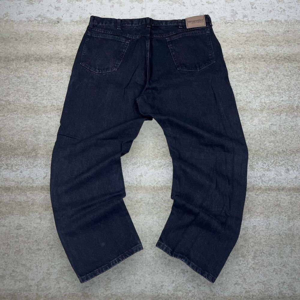 Vintage Y2K Wrangler Jeans 40x30 Baggy Fit Jet Black Wash Work Wear Denim